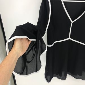 Black Long Sleeve Miami Sheer Top